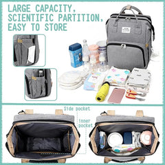 Diaper Bag Backpack – Waterproof and Stylish Multifunctional Travel Baby Bag with Insulated Pockets, Changing Pad, and Hands-Free Design for Parents