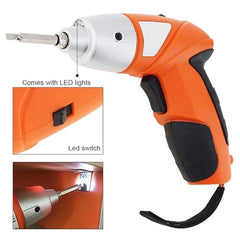 Rechargeable Electric Screwdriver | Cordless Screwdriver with Dual LED Light | 3.6V 1300mAh Li-ion Compact Tool