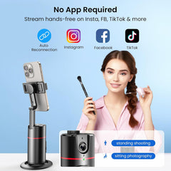 Tripod with Fill Lights – Smart 360° Rotation, Gesture Control, Detachable Remote, and Adjustable Lighting for Vlogging and Live Streaming
