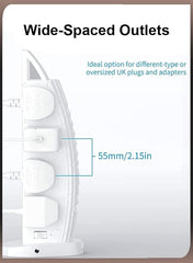 Sailboat Shape Tower Extension Lead with Type C Fast Charging Ports