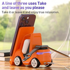 T20 Multifunctional Wireless Charging Station 5 in 1 Fast Charger with Alarm Clock, Multi-Device Compatibility (Multi)