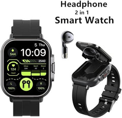 D8 2-in-1 Smart Watch with Wireless Bluetooth Headset | Calling & Health Monitoring Smartwatch for Men & Women