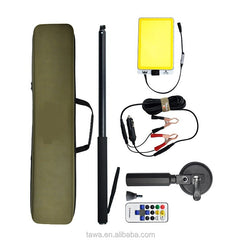 DC 12V BBQ Night Party Light | Dual Color White & Yellow LED Camping Lamp | Portable Telescopic Rod Outdoor Lighting for Cars, Tents & Picnics