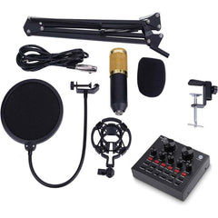 Complete Professional USB Microphone Bundle – Studio-Quality Condenser Mic with Sound Card, Adjustable Arm Stand for Clear, Crisp Audio in Streaming, Recording, or Podcasting