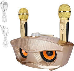 Dual Wireless Microphone Bluetooth Karaoke Speaker Set | Portable Rechargeable Sound System for Home, Parties & Events | Clear Audio with Deep Bass & LED Effects