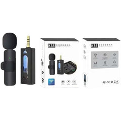 K35 Wireless Microphone – Plug & Play Mini Collar Mic for Vlogging, Live Streaming & Game Shooting (3.5mm AUX)