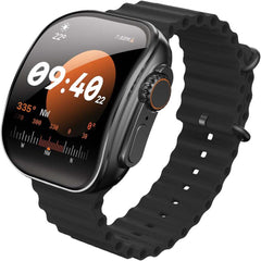 TC41 Curve Smartwatch with 2.01" AMOLED Display, Bluetooth Calling, AI Assistant, Wireless Charging, IP68 Waterproof, Fitness Tracker – Sleek Black Design
