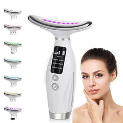7-Colour LED Light Therapy Facial Massager | Skin Rejuvenation, Anti-Aging, Wrinkle Removal, Tightening & Slimming Beauty Wand for Face, Neck, Eyes with 7 Adjustable Modes