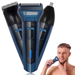 3-in-1 Hair Clipper Set – Rechargeable USB-C Trimmer with Digital Display, Interchangeable Blades & Adjustable Speeds for Professional Haircut, Beard & Body Grooming
