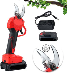 Cordless Electric Pruning Shears | Garden Tree Branch Pruner with 30mm Cutting Diameter, 2 Rechargeable 2Ah Lithium Batteries, 6-8 Working Hours