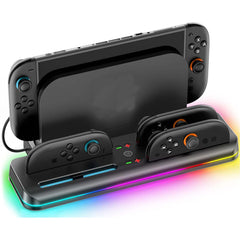 Switch 2 Charging Dock Station | Controller Charger with 7 RGB Lighting Modes, 9 Game Card Slots & Built-in Cooling Fan – Multi-Functional Gaming Stand