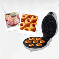Household Electric Donut Maker | Double-Sided Heating for Donuts, Cakes & Mini Bread, Non-Stick Baking Pan, Compact & Fast Heating for Breakfast and Snacks