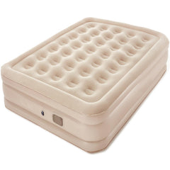 Air Mattress Queen with Built-in Pump | Inflatable Camping & Guest Mattress, Soft Flocked Top, Durable Foldable Design, 80"x60"x18" for Quick 1-3 Min Inflation