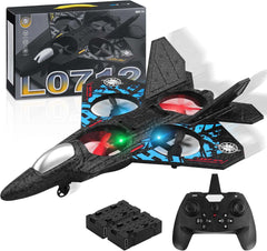 RC Aeroplane 2.4GHz Remote Controlled Fighter Plane | L0712 Quadcopter Floating Aeroplane with LED Lights, USB Rechargeable, Ready-to-Fly for Beginners, Kids, Adults