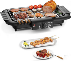 Smokeless Indoor/Outdoor Electric Grill – Portable Tabletop BBQ Grill with Adjustable Temperature, Non-Stick Surface, Easy Cleaning & Ideal for Home, Parties, and Outdoor Cooking