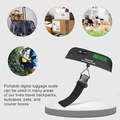 Travel Digital Luggage Scale with Temperature Display | Portable 110LB/50KG Capacity Suitcase Weighing Scale