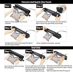 Powerful 90W Vacuum Sealer Machine | Automatic Food Preservation for Fruits, Meats & Vegetables