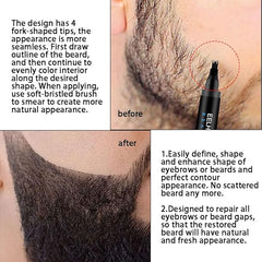 Waterproof Beard Filler Pen Kit | Contoured Beard Pen with Brush | Long-Lasting & Sweatproof Beard Pencil | Perfect for Patchy Beards