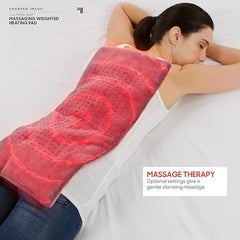 Heat Massaging Weighted Heating Pad by Sharper Image – Electric Heating Pad with Vibrations