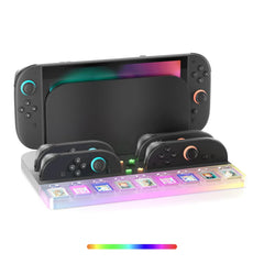 Switch 2 Charging Dock Station | Controller Charger with 7 RGB Lighting Modes, 9 Game Card Slots & Built-in Cooling Fan – Multi-Functional Gaming Stand
