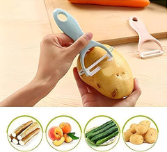 Ceramic Peeler & Sharp 'Y' Paring Knife Set | Assorted Colors, Pack of 6 | Ergonomic Kitchen Peeling & Cutting Tools