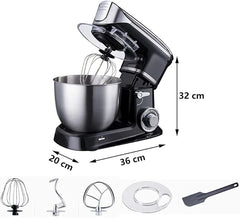 Electric Stand Mixer | Multifunctional Planetary Blender & Food Processor | Powerful Kitchen Appliance for Baking, Mixing & Dough Kneading (Color: Black)