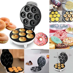 Household Electric Donut Maker | Double-Sided Heating for Donuts, Cakes & Mini Bread, Non-Stick Baking Pan, Compact & Fast Heating for Breakfast and Snacks