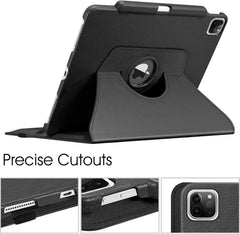 360° Rotating Case for iPad Pro 12.9" (2018–2022) – Auto Sleep/Wake Leather Cover with Pencil Holder & Multi-Angle Stand (Multi Colour)