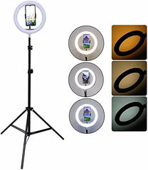 Adjustable LED Ring Fill Light with Phone Holder | Professional Lighting for TikTok, Streaming, Vlogging & Makeup | Brightness & Color Adjustable for Perfect Shots