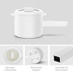 800W Mini Electric Cooker – Portable Hot Pot with Safety Features | Compact Personal Cooking Pot for Noodles, Soup, and Rice
