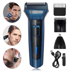 3-in-1 Hair Clipper Set – Rechargeable USB-C Trimmer with Digital Display, Interchangeable Blades & Adjustable Speeds for Professional Haircut, Beard & Body Grooming