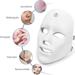 7-Color LED Light Therapy Face Mask – Professional Skin Rejuvenation Device for Anti-Aging, Acne Treatment, Wrinkle Reduction & Firm, Radiant Complexion at Home