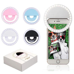 Rechargeable Clip-on Selfie Ring Light – 36 LED Portable Phone Light for iPhone & Android, Multi-Color Dimmable Brightness, USB Charging for Perfect Photos & Videos