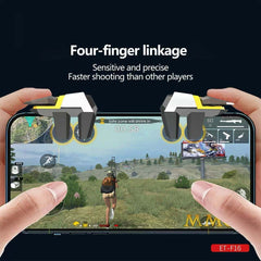 6-Finger Mobile Game Controller | High-Precision Trigger Joysticks for PUBG, Free Fire & Call of Duty | Gaming Grip for iOS & Android Phones