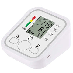 Digital Tensiometer – Automatic Arm Blood Pressure Monitor with Heart Rate Detection | Professional Home Medical Device with LCD Display & Memory Function