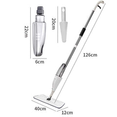 Microfiber Spray Mop with 360° Spin Head – Wet & Dry Floor Cleaner, 360ML Refillable Tank & Washable Pads for Home, Kitchen, Tile & Hardwood Cleaning