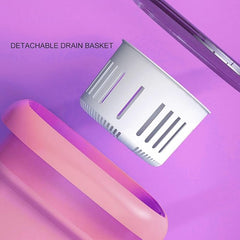 Portable Washing Machine | Mini Foldable Bucket Washer & Dryer Combo | Small Washer with Soft Spin Dry & Drainage Pipe for Underwear, Socks, Baby Clothes, Apartment, Dorm, Laundry (Pink)