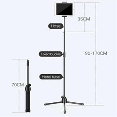 Universal Height Adjustable Mobile Phone Floor Stand Holder | 360° Rotation, Sturdy Base & Telescopic Design | Hands-Free Support for All Smartphones and Tablets