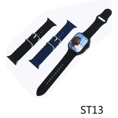 ST13 Smart Watch - 2.2" Full Touch Display, 4G SIM Support, 3 Interchangeable Straps, Wireless Charger, Unisex Black Design for Men & Women