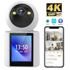 4K 6MP Smart PTZ IP Camera with AI Human Detection, Color Night Vision, Motion Tracking & One-Click Video Calling for Home Security and Remote Monitoring