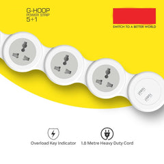 3276 Cuba Power Strip – 4 Universal Sockets with Safety Shutter, 2 USB 3.1A Ports & Master Switch | 1.8m Extension Cord for Home & Office