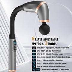 Extended Handle Massage Gun – Long Handheld Deep Tissue Massager for Full-Body Muscle Relief and Recovery