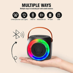 All-In-One Karaoke Machine | Bluetooth Speaker with UHF Wireless Microphones & LED Disco Ball Lights