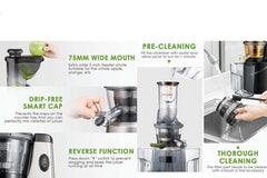 Cold Pressed Whole Slow Juicer Machine | 48 RPM Slow Juicing | 240W Motor for All Fruits & Vegetables | Quiet & Durable Design