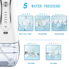 Portable Dental Water Flosser | 300ml White Edition | Rechargeable Oral Irrigator for Deep Cleaning & Gum Health | Advanced Home & Travel Oral Care