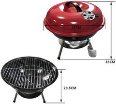 Large Charcoal Barbecue with Wheels and Stainless Steel Grill | Perfect for Family BBQ Parties Outdoors