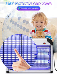 Electric Bug Zapper – 20W UV Mosquito Killer Lamp with 2800V High-Voltage Grid, Plug-In Hanging Indoor Insect Trap for Flies, Mosquitoes & Moths