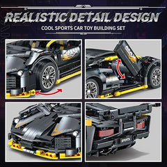 1215-Piece Sports Car Building Blocks Set - 1:14 Scale Supercar Model, STEM Engineering Toy for Boys, Girls & Adults, Collectible Display Racing Kit