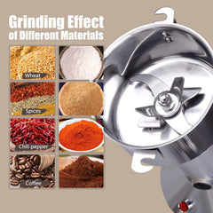 1000W Commercial Grain Mill Grinder – 200g High-Speed Electric Grinder for Spices, Herbs & Flour, Stainless Steel Superfine Pulverizer for Home & Kitchen Use