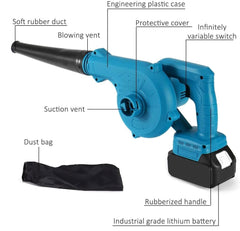 21V Cordless Leaf Blower | 2-in-1 Blow & Suck Function, Lightweight Mini Handheld Design, Battery Powered for Yard Debris